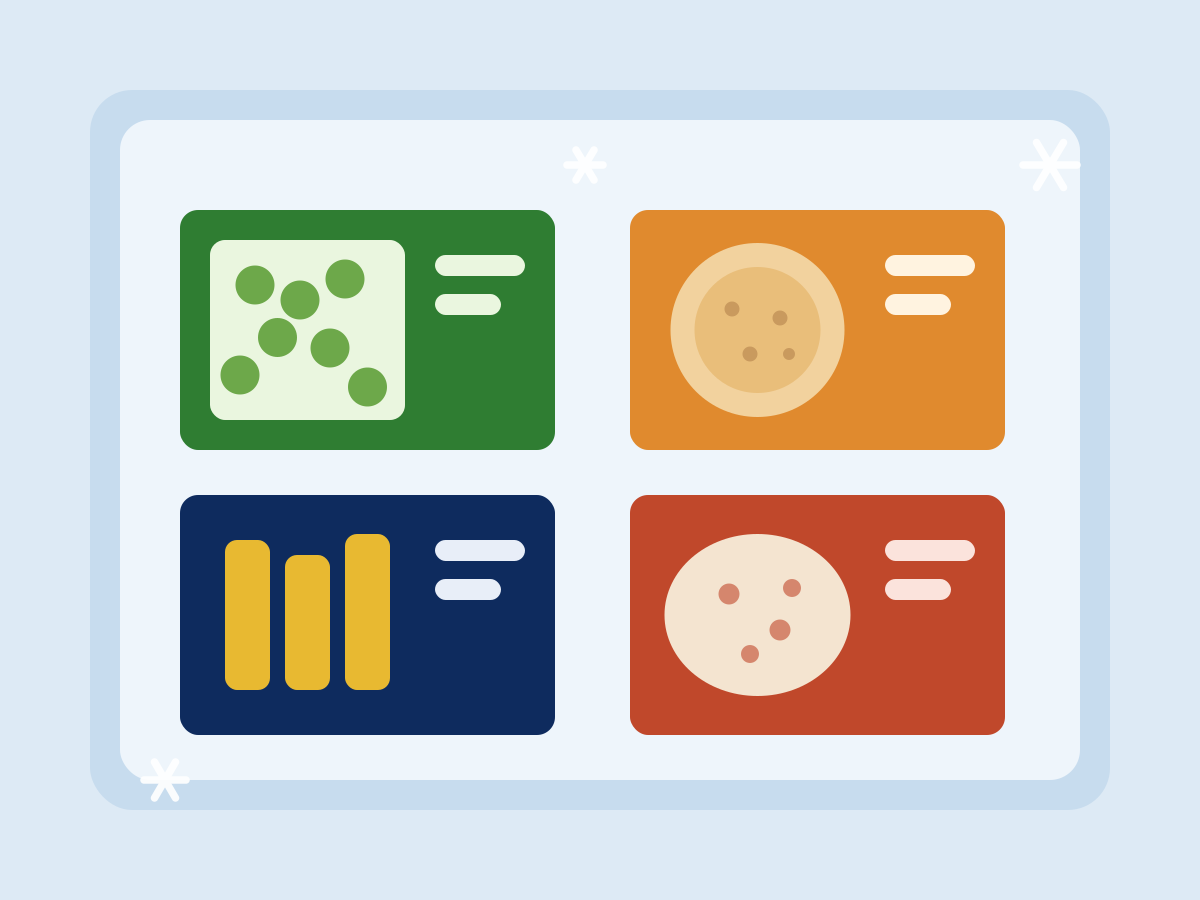Frozen food packs in a freezer