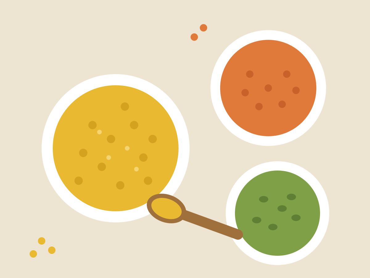 Bowls of lentils